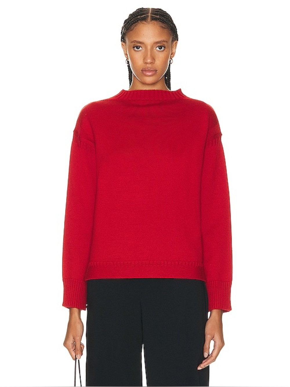 TOTÊME Red Wool Guernsey Knit Sweater— Womens Large